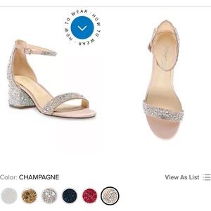 Betsey Johnson Blue Mari Champagne Bridal Ankle Strap Heels Size 8 Medium